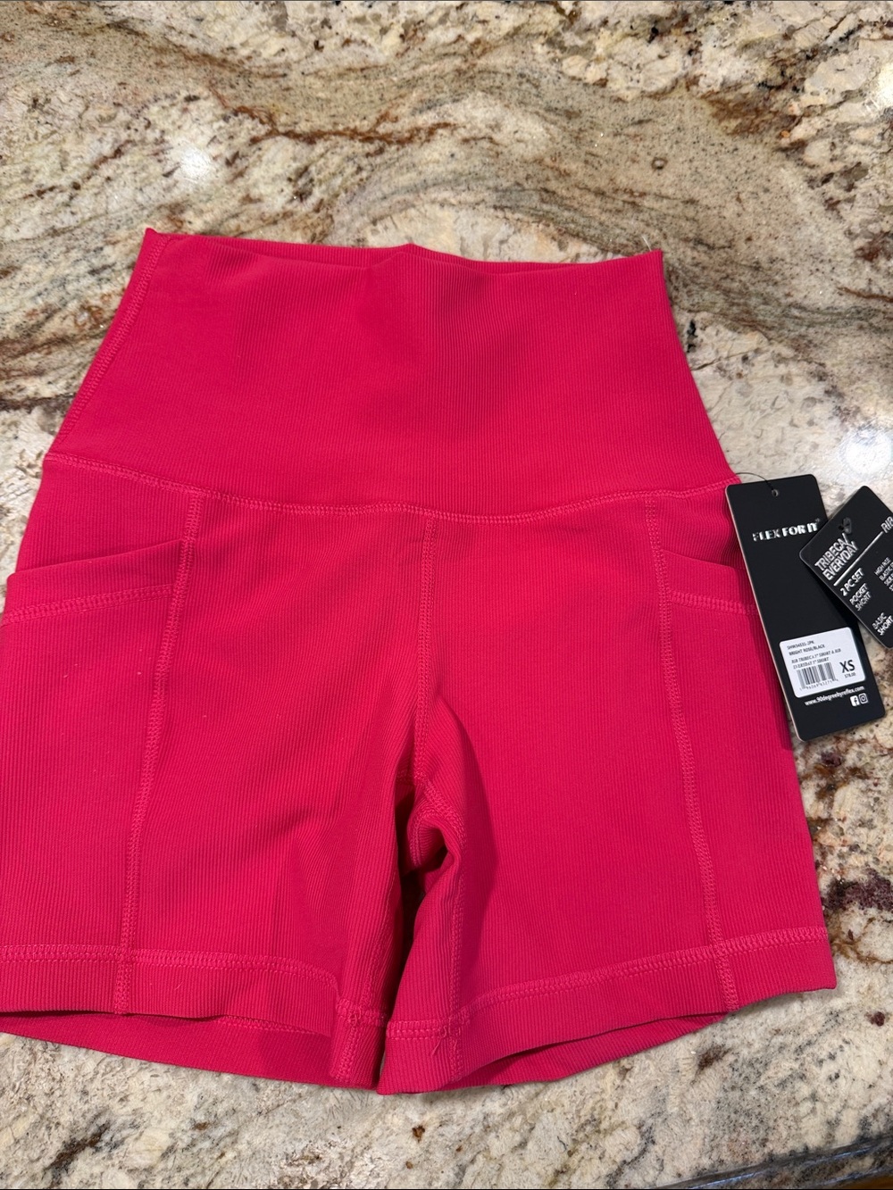 90 Degrees new with tags XS rubbed High-Waist Pink Women’s Active Shorts